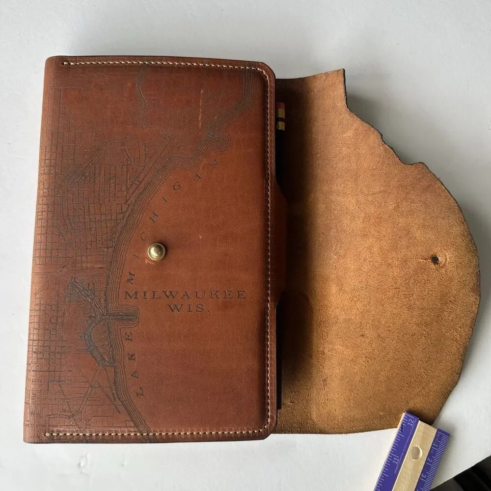 Tactile Craftworks Leather Milwaukee Map Journal Lined Moleskin Notebook Unused